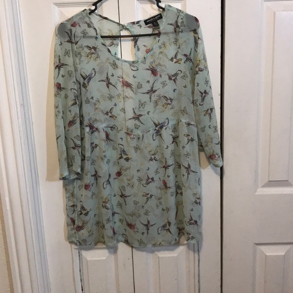 About A Girl Tops - Teal Hummingbird Top